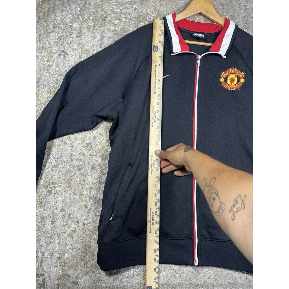 VTG Nike Manchester United 2012-13 Track Jacket Mens 2XL Black Red White